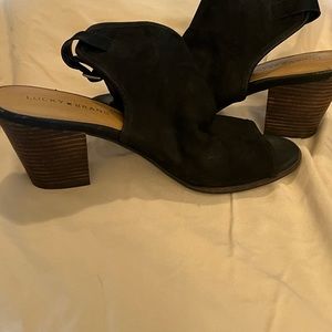 Lucky Brand Hannkie black open toe leather sandal
